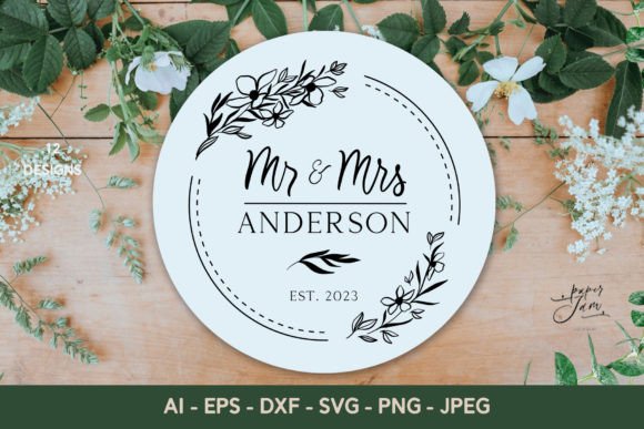 Family Monogram SVG Wedding Designs for Personalized Crafts