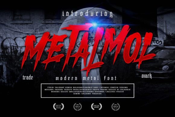 Metalmol: A Bold Horror Metal Blackletter Typeface