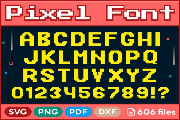 Pixel Font Svg Png Pdf Dxf Alphabet