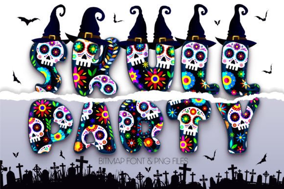 Skull Party: A Fun Color Font for Halloween Projects