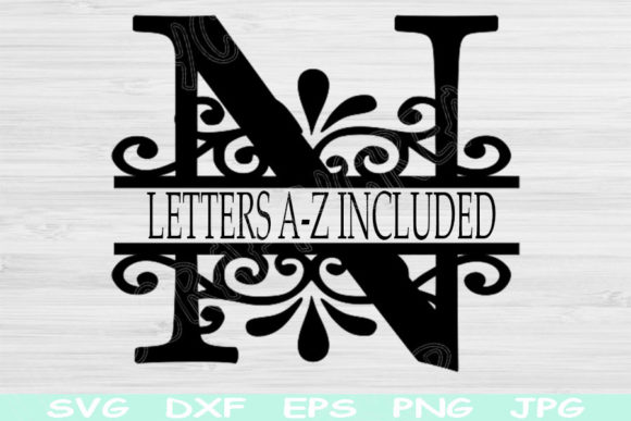 Split Monogram Alphabet Letter Svg Files